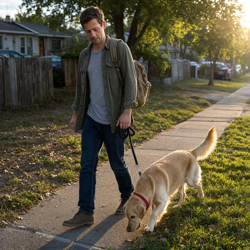 FLUX 3 Klein example: Man walking with his dog