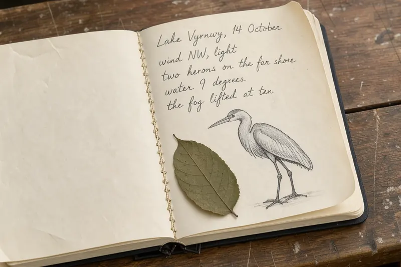 FLUX 3 Klein example: Handwritten field notebook Lake Vyrnwy