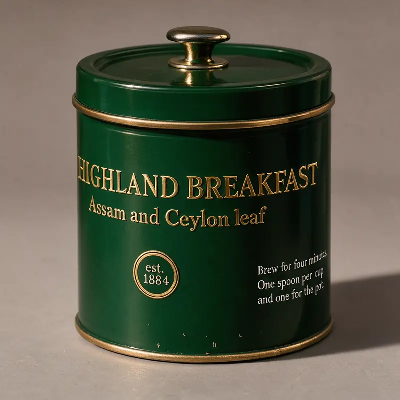 FLUX 3 Klein example: Tea tin HIGHLAND BREAKFAST