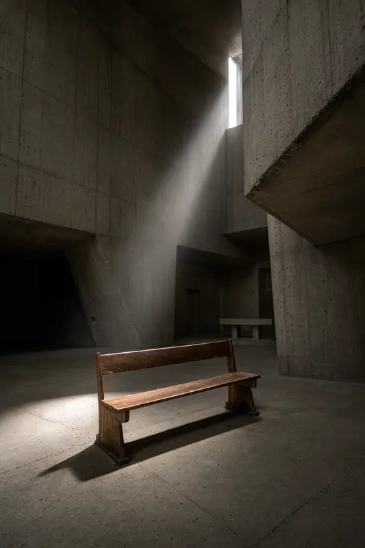 FLUX 3 Klein example: Brutalist concrete church