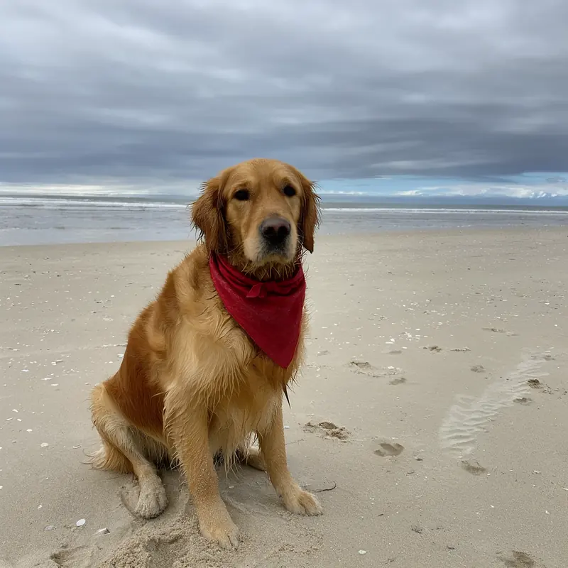 FLUX 3 Klein example: Red bandana on the dog