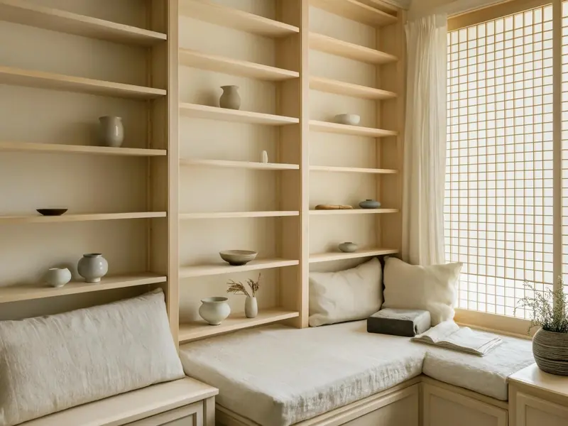 FLUX 3 Klein example: Restyle the room as a minimalist Japanese-inspired interior. Keep the room layou
