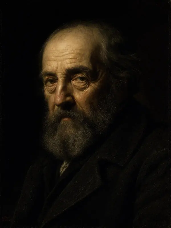 FLUX 3 Klein example: Low-key portrait of an old bearded man