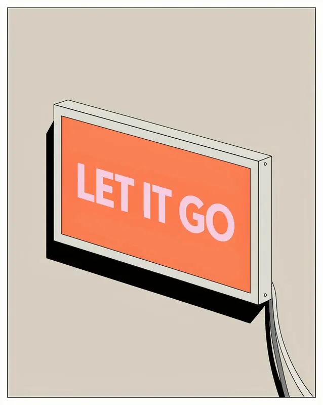 FLUX 3 Klein example: Illustrated sign reading LET IT GO