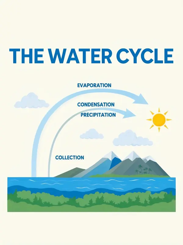 FLUX 3 Klein example: The water cycle infographic
